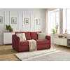 Image de Canapé droit convertible LENNY ouverture express 2 plis tissu lisse rouge BOBOCHIC 3 places