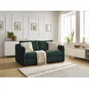 Image de Canapé droit convertible LENNY ouverture express 2 plis tissu lisse vert BOBOCHIC 3 places