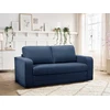 Image de Canapé droit convertible déplimousse COME tissu texturé bleu foncé BOBOCHIC 2 places