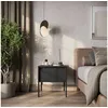 Image de Table de chevet 1 tiroir LENARA avec tasseaux et LED noir BOBOCHIC