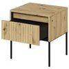 Image de Table de chevet 1 tiroir LENARA avec tasseaux et LED marron clair BOBOCHIC
