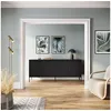 Image de Buffet 4 portes 193 cm LENARA avec tasseaux et LED noir BOBOCHIC