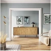 Image de Buffet 4 portes 193 cm LENARA avec tasseaux et LED marron clair BOBOCHIC