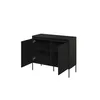 Image de Buffet 2 portes 100 cm LENARA avec tasseaux et LED noir BOBOCHIC