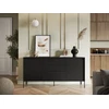 Image de Buffet 2 portes 166 cm LENARA avec tasseaux et LED noir BOBOCHIC