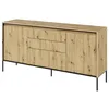 Image de Buffet 2 portes 166 cm LENARA avec tasseaux et LED marron clair BOBOCHIC