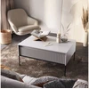 Image de Table basse 1 porte 100 cm LENARA avec tasseaux blanc BOBOCHIC