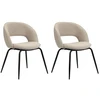 Image de Lot de 2 chaises DOMI tissu texturé beige BOBOCHIC