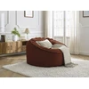 Image de Pouf ultra moelleux SOCRATE gros côtelé doux orange BOBOCHIC