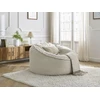 Image de Pouf ultra moelleux SOCRATE gros côtelé doux beige BOBOCHIC