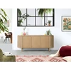 Image de Buffet 5 portes 180 cm SORMIOU placage chêne massif marron clair BOBOCHIC