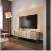 Image de Meuble TV 4 portes 167 cm LENARA avec tasseaux et LED beige BOBOCHIC