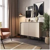 Image de Buffet 2 portes 100 cm LENARA avec tasseaux et LED beige BOBOCHIC