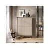 Image de Buffet haut 4 portes 100 cm LENARA avec tasseaux et LED beige BOBOCHIC