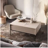 Image de Table basse 1 porte 100 cm LENARA avec tasseaux beige BOBOCHIC
