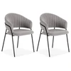 Image de Lot de 2 chaises LOU tissu texturé gris clair BOBOCHIC