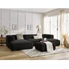 Image de Canapé panoramique fixe ZEPHYR avec pouf noir BOBOCHIC 5 places