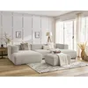 Image de Canapé panoramique fixe ZEPHYR avec pouf beige BOBOCHIC 5 places
