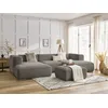 Image de Canapé panoramique fixe ZEPHYR avec pouf taupe BOBOCHIC 5 places