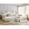 Image de Canapé panoramique fixe ZEPHYR avec pouf blanc BOBOCHIC 5 places