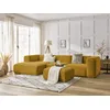 Image de Canapé d'angle fixe ZEPHYR avec pouf jaune angle gauche BOBOCHIC 5 places