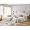 Image de Canapé d'angle fixe ZEPHYR avec pouf blanc angle gauche BOBOCHIC 5 places