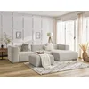Image de Canapé d'angle fixe ZEPHYR avec pouf beige angle droit BOBOCHIC 5 places