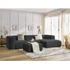 Image de Canapé d'angle fixe ZEPHYR avec pouf gris foncé angle droit BOBOCHIC 5 places