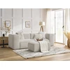 Image de Canapé droit fixe 2 places ZEPHYR avec pouf beige BOBOCHIC