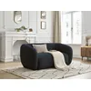 Image de Canapé droit fixe 2 places CELINE tissu bouclette bleu foncé BOBOCHIC