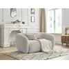 Image de Canapé droit fixe 2 places CELINE tissu bouclette gris clair BOBOCHIC