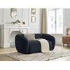 Image de Canapé droit fixe 2 places CELINE tissu lisse bleu foncé BOBOCHIC