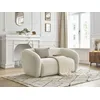Image de Canapé droit fixe 2 places CELINE tissu lisse beige BOBOCHIC