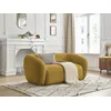 Image de Canapé droit fixe 2 places CELINE tissu lisse jaune BOBOCHIC