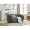 Image de Canapé droit fixe 2 places CELINE tissu bouclette gris foncé BOBOCHIC