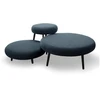 Image de Lot de 3 poufs EDEN tissu lisse bleu foncé BOBOCHIC