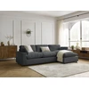 Image de Canapé d'angle réversible BELAIR velours côtelé gris foncé BOBOCHIC 4 places