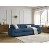 Image de Canapé droit fixe 4 places BELAIR velours côtelé bleu foncé BOBOCHIC