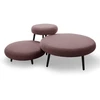 Image de Lot de 3 poufs EDEN tissu lisse rose BOBOCHIC