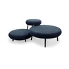 Image de Lot de 3 poufs EDEN tissu texturé bleu foncé BOBOCHIC
