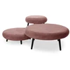 Image de Lot de 3 poufs EDEN tissu velours côtelé rose BOBOCHIC