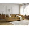Image de Canapé droit fixe 4 places BELAIR velours côtelé jaune BOBOCHIC