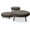 Image de Lot de 3 poufs EDEN tissu velours côtelé marron BOBOCHIC