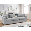 Image de Canapé droit fixe compact BELAIR gris clair BOBOCHIC 3 places