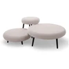 Image de Lot de 3 poufs EDEN tissu lisse beige BOBOCHIC