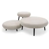 Image de Lot de 3 poufs EDEN tissu texturé beige BOBOCHIC