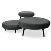 Image de Lot de 3 poufs EDEN tissu velours côtelé gris foncé BOBOCHIC
