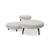 Image de Lot de 3 poufs EDEN tissu velours côtelé beige BOBOCHIC