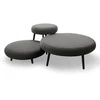 Image de Lot de 3 poufs EDEN tissu lisse gris foncé BOBOCHIC
