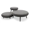 Image de Lot de 3 poufs EDEN tissu texturé gris foncé BOBOCHIC